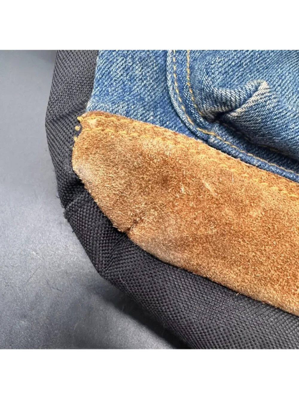 Vintage Arizona Jean Backpack 1990s Denim Suede Taiwan Retro Blue Black Brown